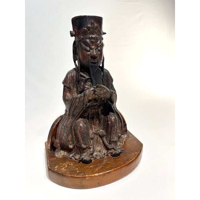 16th Century c.16th Century Chinese Ming Dynasty Bronze of Taoist Immortal For Sale - Image 5 of 11