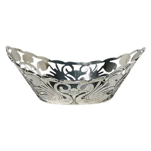 Small Dutch Art Nouveau Silver Basket by Cornelis Van Baaren, 1899