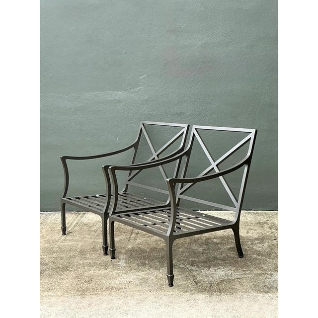 Vintage McKinnon and Harris Cast Aluminum Chairs With Ottomans - A Pair For Sale - Image 9 of 18