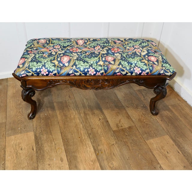 Window Stool in Navy Liberty William Morris Velvet For Sale - Image 4 of 10