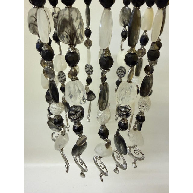Postmodern Postmodern Brutalist Beaded Mobile Chandelier - 18" Artisan Crystal & Glass Suncatcher For Sale - Image 3 of 13