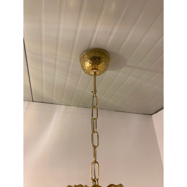 Amber Murano Glass Chandelier With Flowers and Leaves For Sale - Image 11 of 13