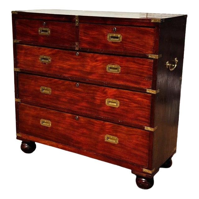 Campaign Chest of Drawers in Mahogany For Sale