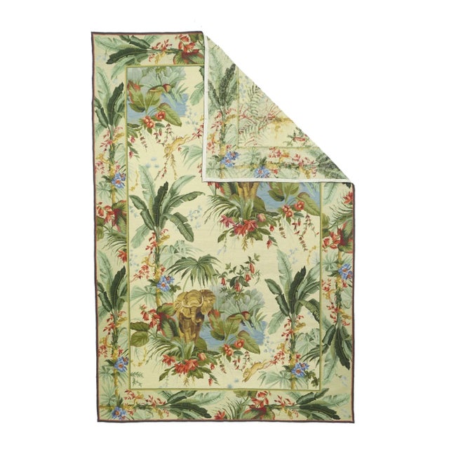 Traditional French Aubusson Design Rug 5'11'' X 8'11'' For Sale - Image 3 of 10