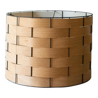 West Elm Oversized Bentwood Pendant Drum Shade For Sale