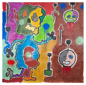 French Acrylic Street Art Style Painting