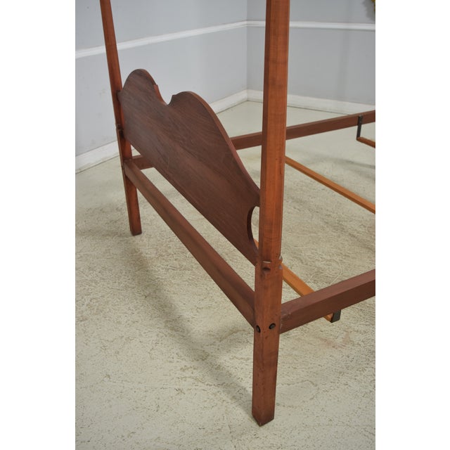 Red Country Style Full Size Red Painted Finish Poster Bed For Sale - Image 8 of 9