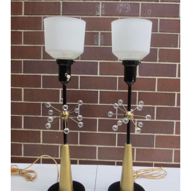 1980s Sputnik Table Lamps unmarked - Pair For Sale - Image 14 of 15