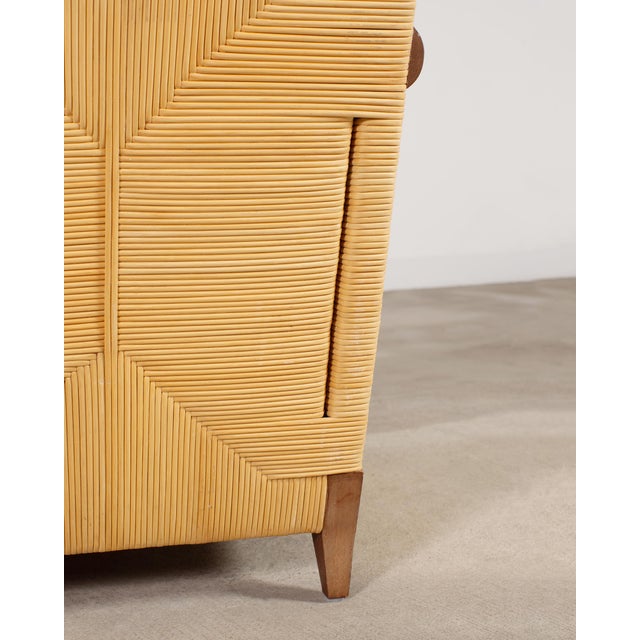 Pair John Hutton for Donghia Merbau Rattan Lounge Chairs For Sale - Image 17 of 18