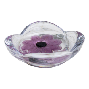 Daum Coppelia Crystal Catchall With Floral Motif