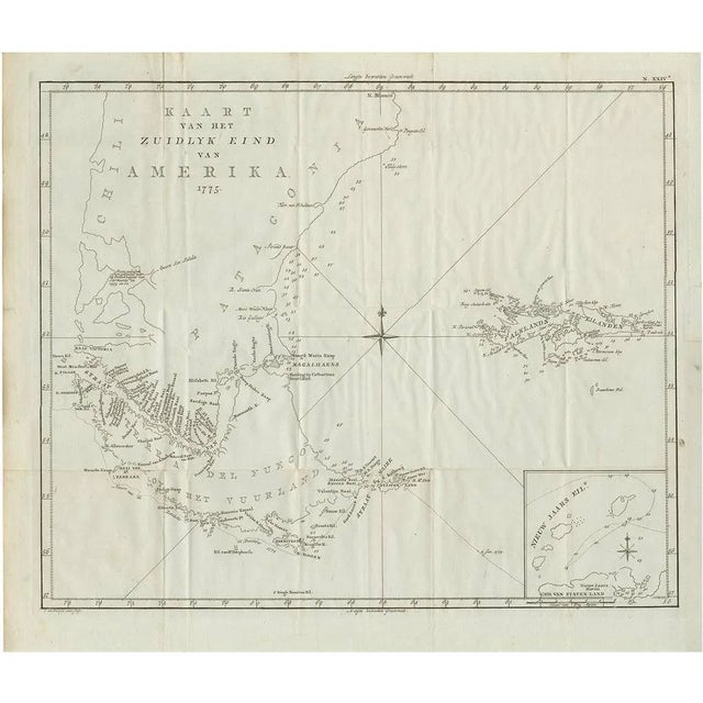 Antique Map of South America by J. Cook, 1775 For Sale