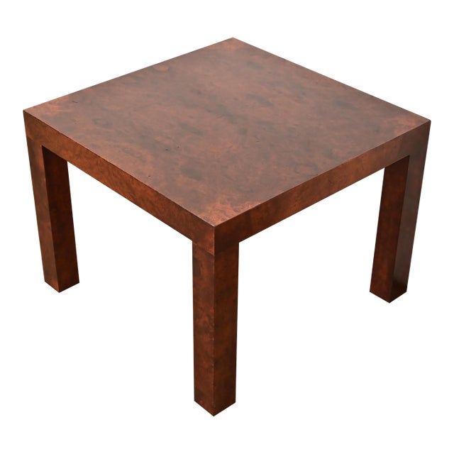 Paul Evans for Directional Mid-Century Modern Burl Wood Parsons Side Table, 1960s For Sale