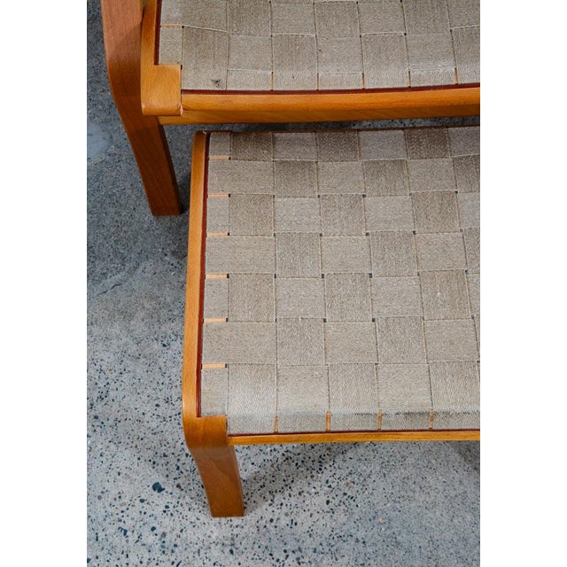 1960s Mid Century Danish Modern Lounge Chair Finn Ostergaard Canvas Sweden Ottoman Mid-Century Modern For Sale In Sacramento - Image 6 of 11