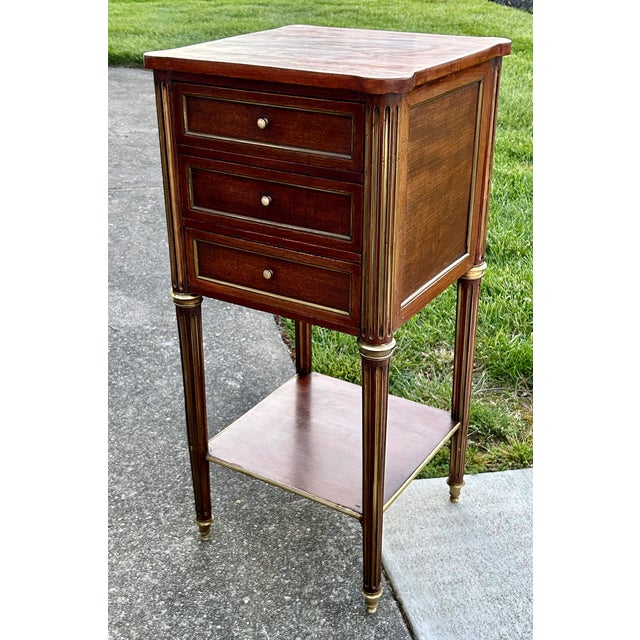 Antique (1900's) Chest on Stand has a French Regency Style. The Wood is Mahogany. The Chest has Three Hand Dovetailed...