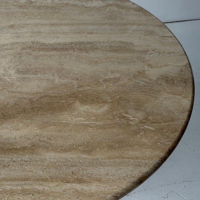 Modern Vintage Travertine Circle Table by Stone International For Sale - Image 3 of 8