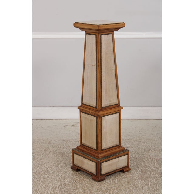 1950s Pair Vintage Marble Panel Neoclassical Pedestals For Sale - Image 5 of 15