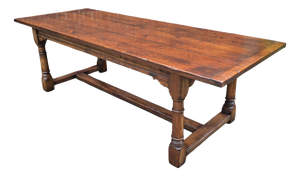 Oak Refectory Kitchen Farmhouse Dining Table, 1920s