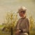 This lovely original oil painting portrays an elegant young woman on a summer day in the country. Look closely as she...