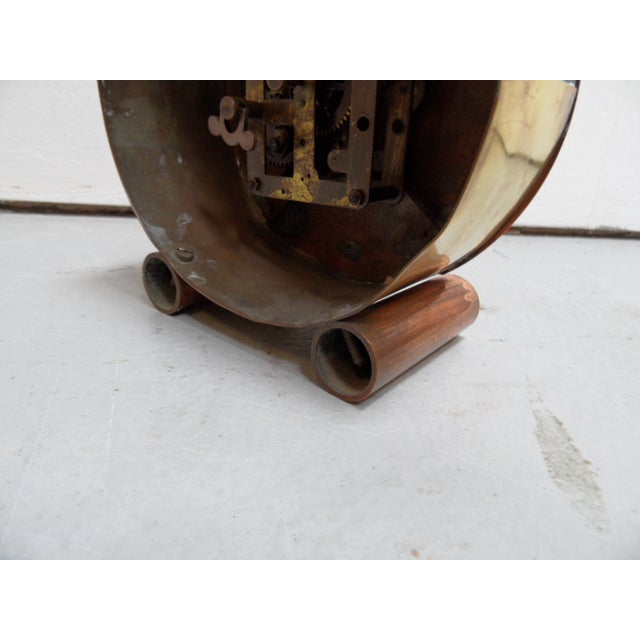 1930s Art Deco Metal Table Clock For Sale - Image 5 of 11