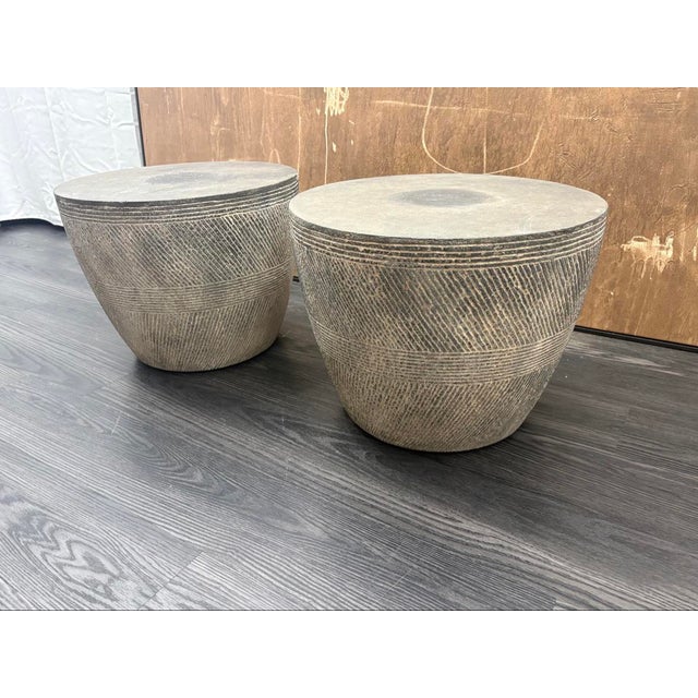 Rh Restoration Hardware Vetro Round Side Table – 21" Diam., Set of 2 For Sale - Image 9 of 18