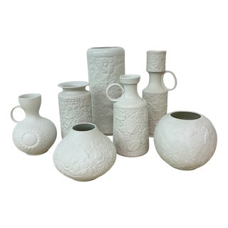 German Bisque Vases from Kaiser Bavaria, 1960s, Set of 7 For Sale