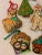 Wood Set of Eight 1980s Hand-Painted Wooden Christmas Tree Ornaments For Sale - Image 7 of 8