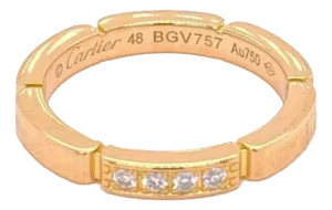 Cartier Maillon Panthere Diamond 18k Rose Gold Ring W/Cert - Size 4.5