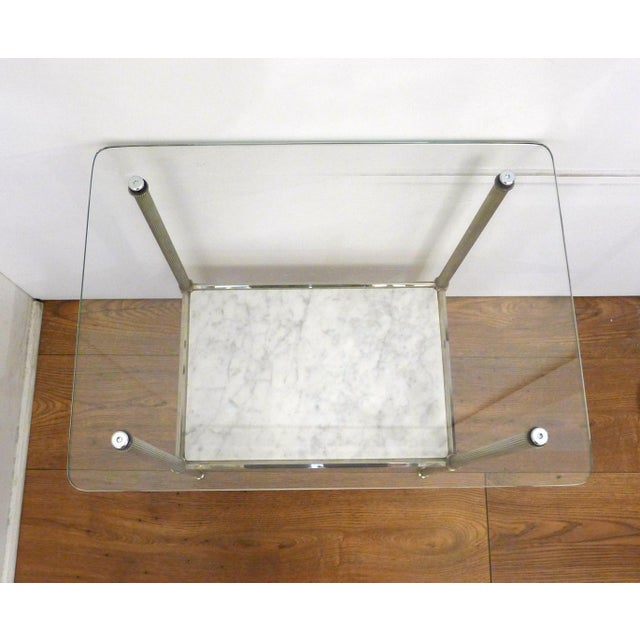 Hollywood Regency Regency Style Side Table in Glass and Marble, 1970s For Sale - Image 3 of 15