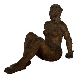 Vintage Bronze Figural Sculpture of a Reclining Nude Woman For Sale
