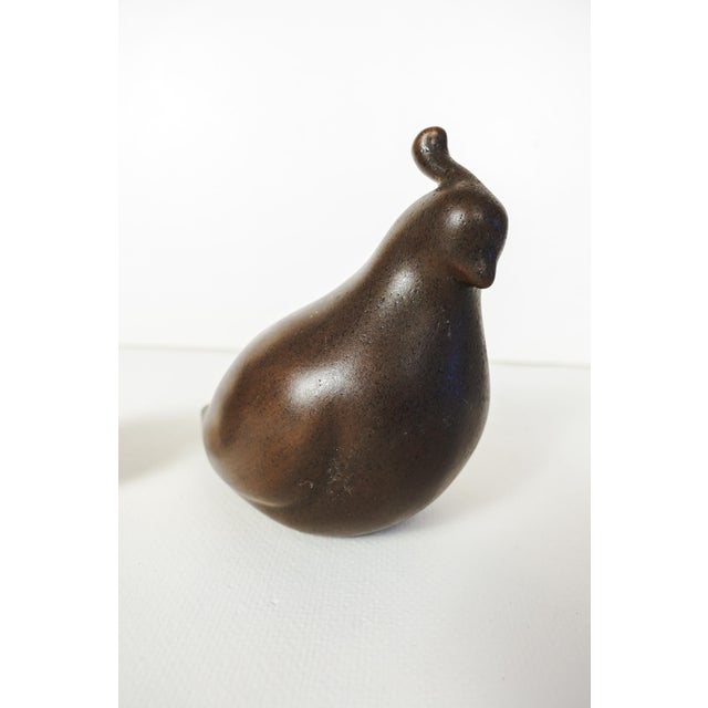 Duncan Modern MCM Set of 2 Ceramic Mold Brown Quail Figurines Pottery Hen & Chick For Sale - Image 4 of 9