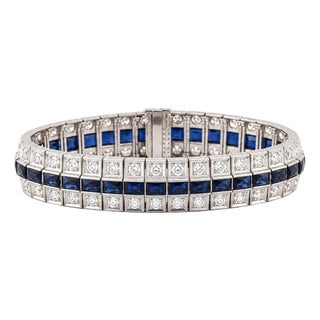 Early 20th Century Platinum Art Deco Period Bracelet For Sale
