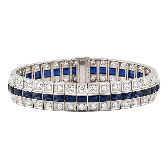Early 20th Century Platinum Art Deco Period Bracelet For Sale