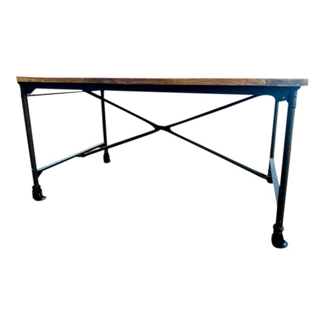 Restoration Hardware Flatiron Desk With Hand Craft Antiqued Reclaimed