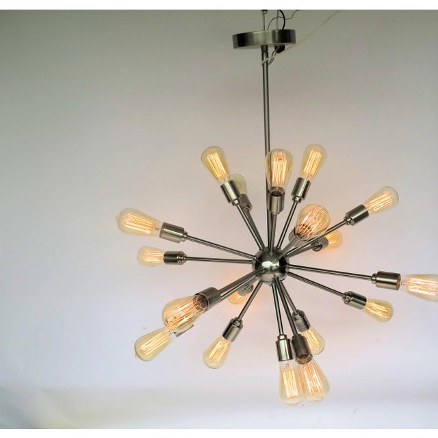 1980s Italian Style Chrome Sputnik 14 Light Chandelier For Sale - Image 5 of 6