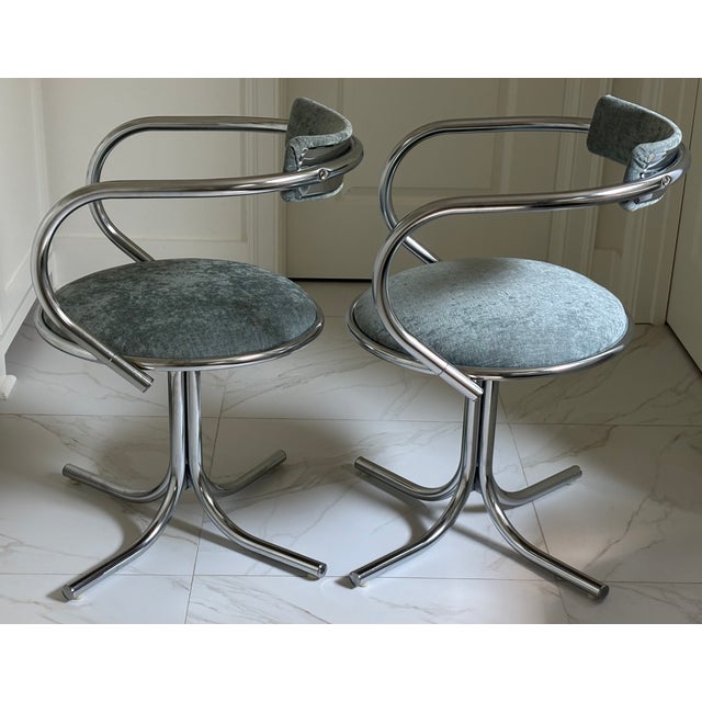 Mid 20th Century Mid-Century Chrome Tubular Armchairs by Etowah Mfg, a Pair For Sale - Image 5 of 18
