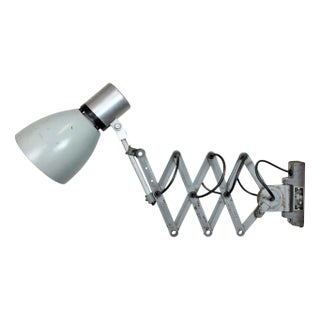 Industrial Grey Scissor Wall Lamp, 1960s For Sale
