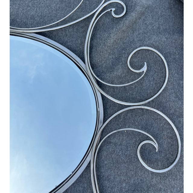 Silver Metal Mirror With Scroll Work For Sale - Image 11 of 18