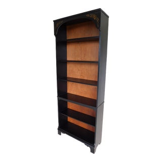 L Hitchcock 1 Piece Open Bookshelf Black and Harvest For Sale