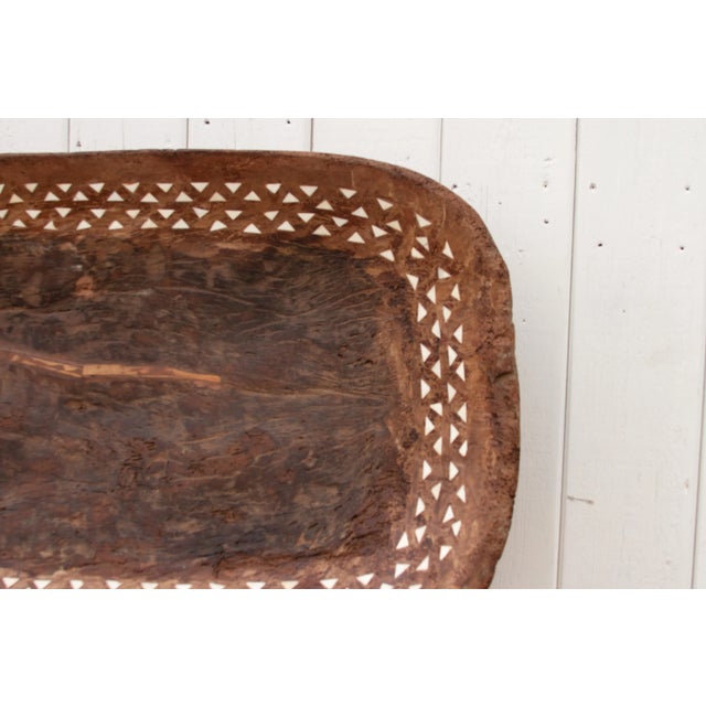 Very Long Mother of Pearl Inlay Dough Bowl For Sale - Image 4 of 11