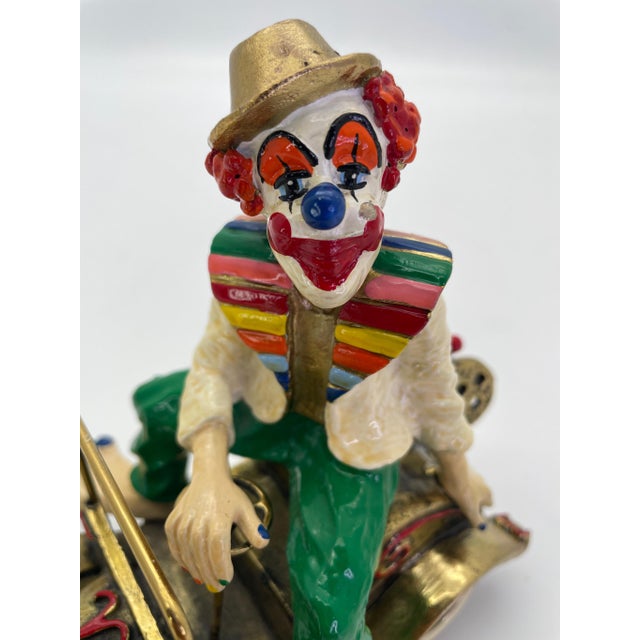 Vintage Ronald A. Lee 24k Gold-Plated Hand-Painted Clown in Wind-Up Car Sculpture, C. 1979–1981 For Sale In Los Angeles - Image 6 of 15