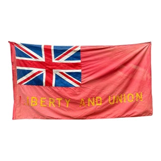 Rare Vintage American Revolutionary Flag Handmade Cotton and Felt 1940. Liberty and Union 3x5 For Sale