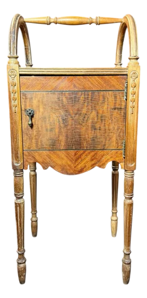 Elegant Vintage Humidor Cabinet, Copper Lined Stand