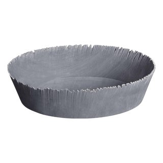 Drap F Oval Decorative Bowl in Bardiglio Marble by Bufalini Marmi For Sale