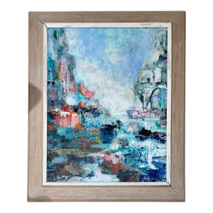 Delos Oil on Board Impressionist Painting by American Artist Sylvia Bradley