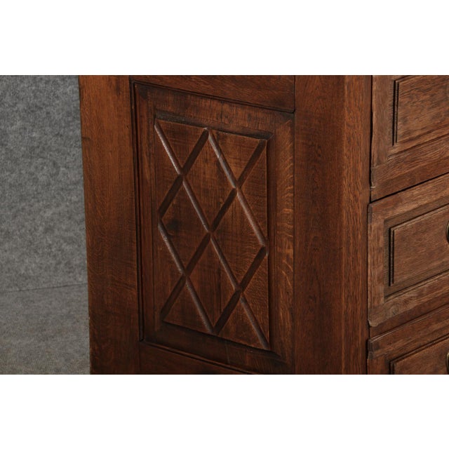 Brown Antique Biedermeier Secretary in Oak, 1800 For Sale - Image 8 of 18