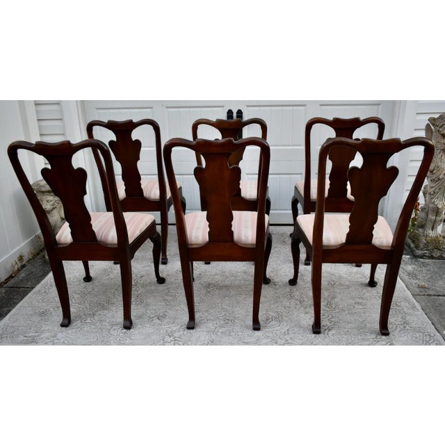 Statton Furniture Vintage Statton-OldTowne Set of Six Queen Anne Style Cherry Side Dining Chairs For Sale - Image 4 of 12