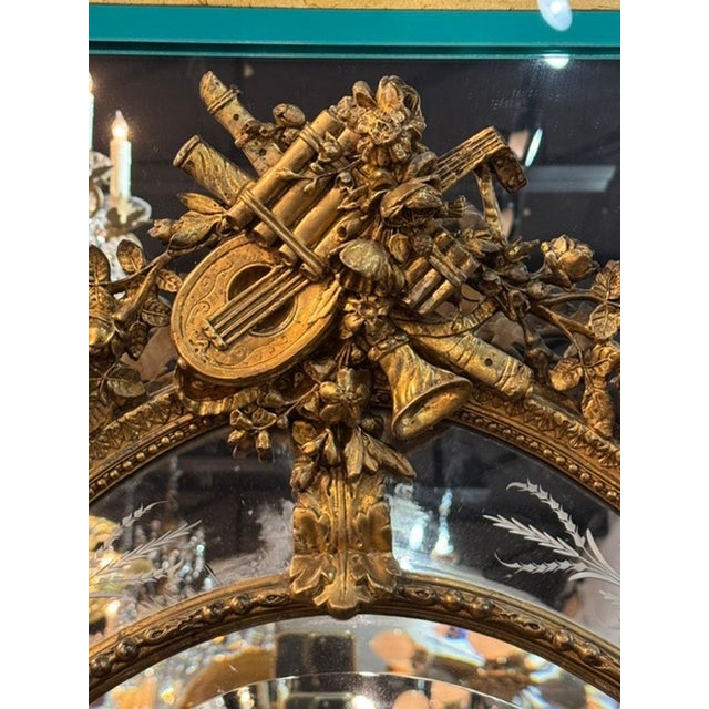 Gold 19th C. French Louis XVI Giltwood Mirror For Sale - Image 8 of 10