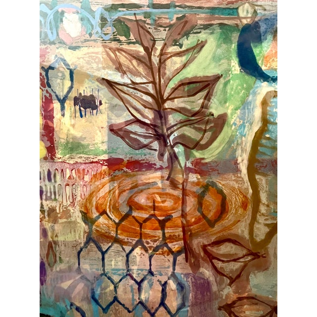 Gary Denmark (American, born 1953). A monotype art print on Arches paper. Titled, "Being in Salgadoland," produced 1993....