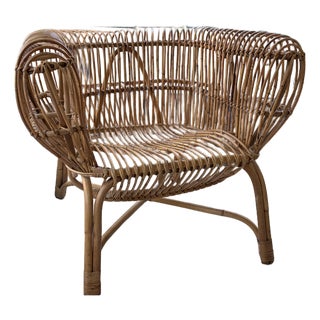 1960s Mid Century Modern Rattan Chair For Sale
