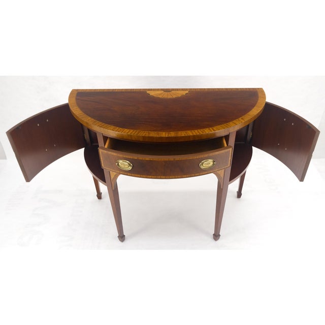 Traditional Baker Banded Inlayed Demi Lune Federal Sideboards MINT! For Sale - Image 3 of 18